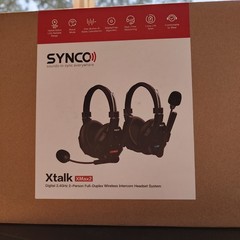 SYNCO Xtalk Xmax2 Wireless Intercom Headset Set 2 Person 2.4GHz Full-Duplex