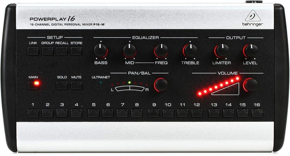 Behringer Powerplay P16-M 16-Channel Digital Personal Mixer- Professional Audio