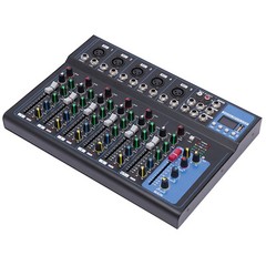 110V 7-Channel Bluetooth Portable Audio Mixer USB DJ Sound Mixing Console Board