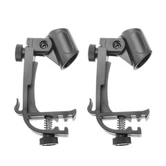 Adjustable Drum Mic Clip Mount Clamp 2pcs Fits 1822mm Diameter
