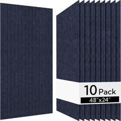 10 Pack Dark Blue Acoustic Wall Panels – Sound Absorbing for Home & Office
