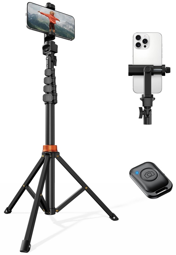 VIMOSE 66″ Phone Tripod, Tripod for iPhone with Remote & Phone Stand, Extendabl