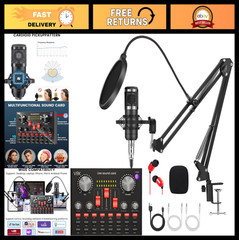 Podcasting Equipment Bundle – BM-800 Mic, Voice Converter & DJ Mixer for YouTube