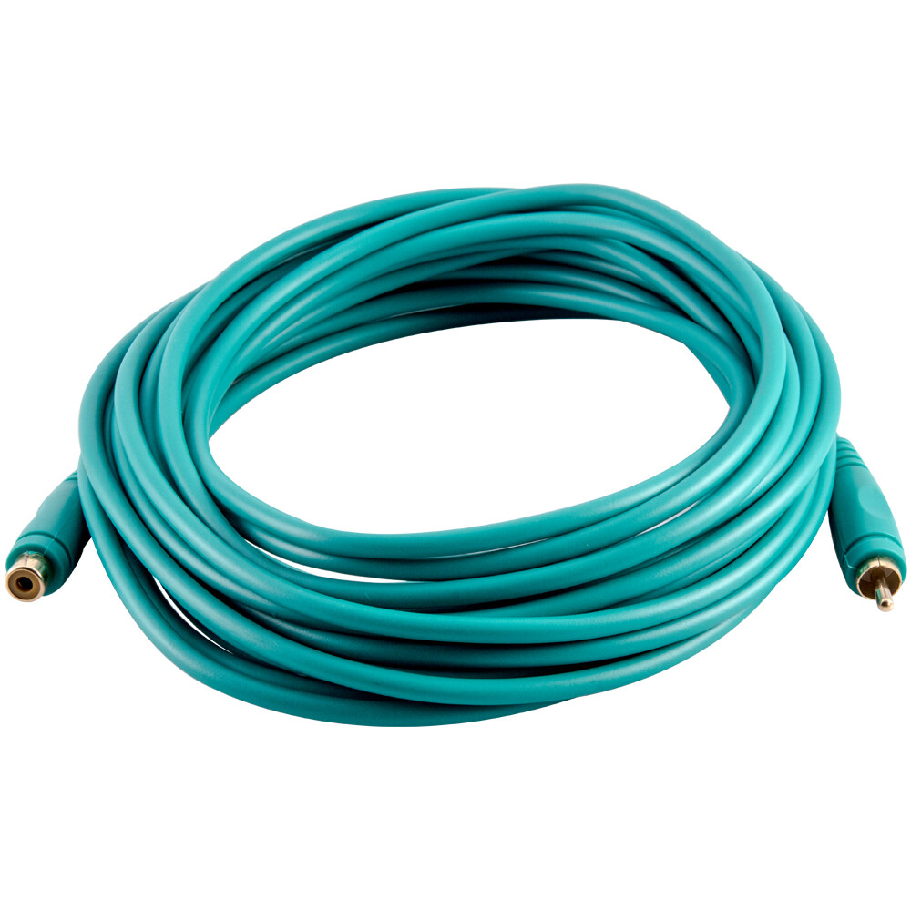 25 Foot Green RCA Male to RCA Female Audio Extension Cable AV RCA Extender Cord