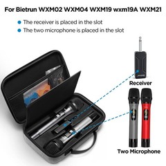 Portable Hard Shell Case for Two Wireless Microphones – EVA Storage Solution