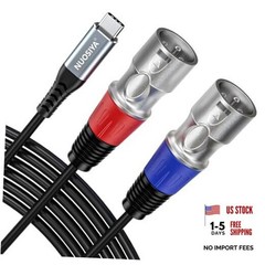 Dual XLR to USB C Audio Cable 6.6FT, 32Bit/384Khz USB Type C to 2M/ 6.6FT Black