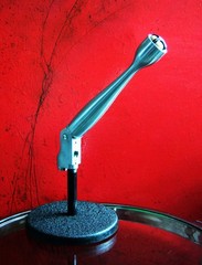 Vintage 1950’s Lafayette 99-4523 dynamic microphone Calrad Olson w stand # 1