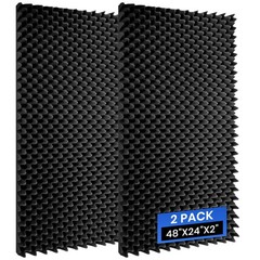 2 Pack Acoustic Foam Panels, 48“X24“X2“ Egg Crate Sound Proof Foam, High D…
