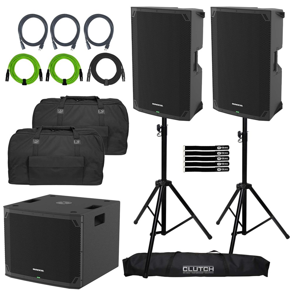 Mackie THUMP15v4 15″ Powered Speaker 2-Pack with THUMP18Sv4 Subwoofer