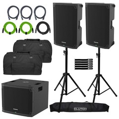 Mackie THUMP15v4 15″ Powered Speaker 2-Pack with THUMP18Sv4 Subwoofer