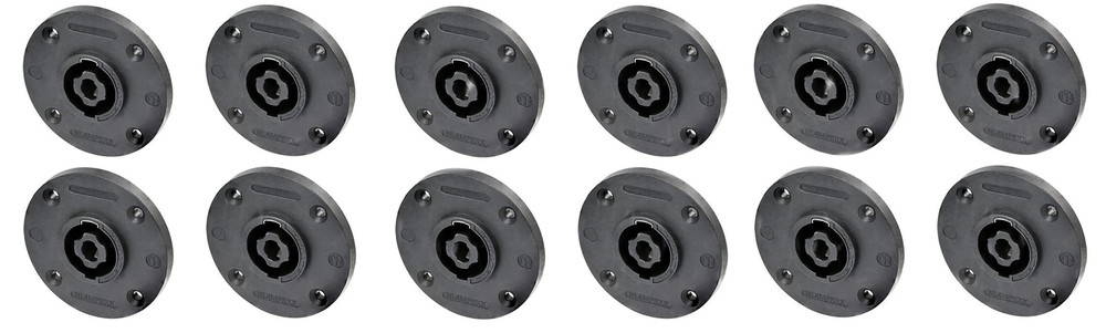 12 PACK NEUTRIK NL4MPRXX 4-Pole SPEAKON Large Round Twist Lock w/3/16″ Flat Tabs