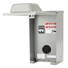 50 Amp RV Power Outlet Box with Breaker, ETL Listed 15.0 x 8.0 7.7 inches