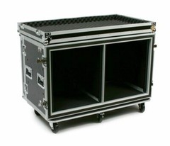 2 OSP 24 Space 20″ Deep ATA Flight Road Amp Shock Mount Side by Side Rack Case