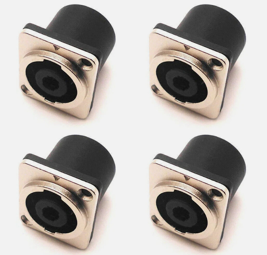4pcs AFT 4 Pole Speakon Chassis Panel Mount Connector w/ Metal for Neutrik NL4MP