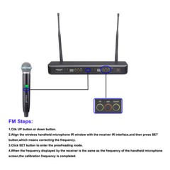 Pro Audio UHF Wireless Microphone System 2 Channel Handheld Church Dynamic Mics