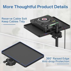 Functional Microphone Stand Tray with Adjustable Mic Stand Phone Holder – 8.7″X6