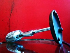 Vintage 1960s Shure 55S dynamic cardioid microphone w Atlas DS5 stand DISPLAY #5