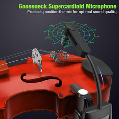 UHF Wireless Violin Cello Microphone System Violin Pickup Clip-On Instrument Mic