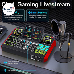 Podcast Microphone Bundle with Live Sound Board Audio Mixer, Podcast Equipment B