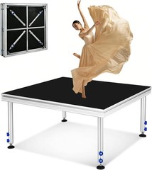 Portable Stage Platform 4x4ft Height Adj 24-40″1650lb Modular Riser For DJ Event