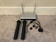 Samson Stage SR266 Dual Wireless Receiver with 2 Microphone & Headset Shure WH20
