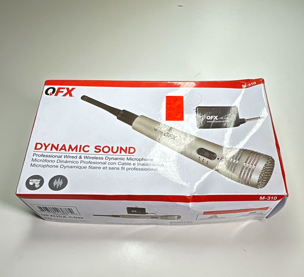QFX M-310 Wired/Wireless Dynamic Handheld Mic, Unidirectional, On/Off