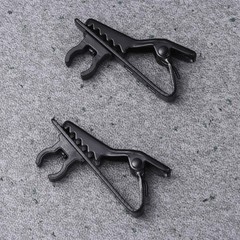 10Pcs Reusable Black Mic Clips Lapel Lavalier for Voice Recording and Video Chat