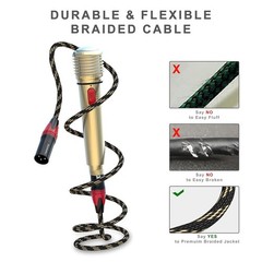 4-Pack XLR Cables 15ft – Microphone Speaker Nylon Braided