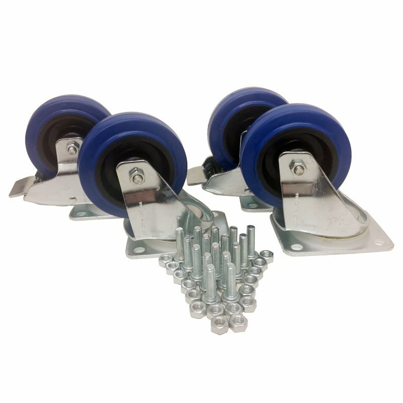 Penn Elcom Castor Kit W/ Hardware 4″ Heavy Duty Swivel and Braked