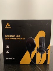 USB Microphone Kit 192KHZ/24BIT with Aluminum Organizer Storage Case AU-A04TC