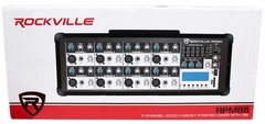 Rockville RPM85 2400w Powered 8 Channel Mixer, USB, 5 Band EQ, Effects/Bluetooth