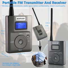 EXMAX E108 DSP Stereo Wireless Headsets FM Radio 1 Transmitter 10 Receivers