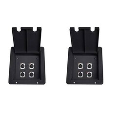 2 Elite Core Recessed Audio Stage Floor Box w/4 -XLR Female Mic Connectors