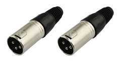 (2 PACK) PROCRAFT PC-TX004 3-Pin Male XLR Lo-Z Cable Mount Connector – NICKEL