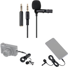 Lapel Lavalier Microphone Clip-On Lav Mic for Sony A7C II ZV-1 II ZV1 ZV-1F RX10