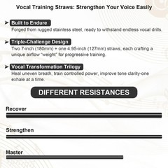 1 Set / 7 Pieces Vocal Trainer Singing Straw Vocal Training and Healing Aid Tool