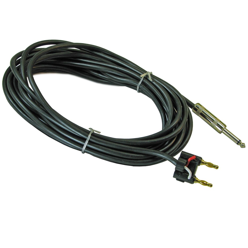 PRO AUDIO DJ PA 16 GA SPEAKER CABLE 1/4 MONO PLUG TO DUAL BANANA PLUG 25 FT FOOT