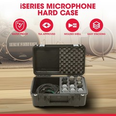 SKB iSeries Microphone Hard Case with 12-Slot Foam Interior and Cable Storage