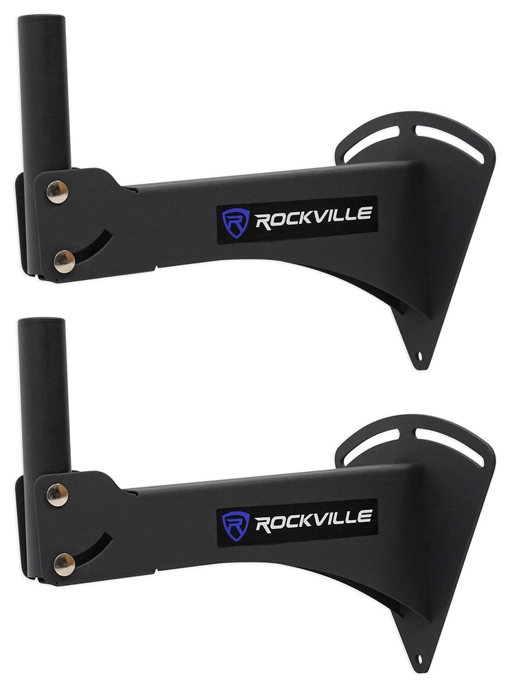 Pair Rockville Adjustable PA Wall Mount Brackets for Samson Auro X12D Speakers
