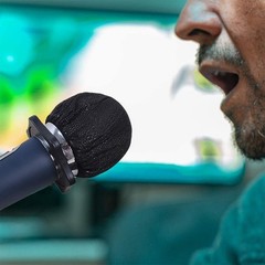 None Branded 200-Piece Disposable Microphone Cover, Black, 3 Inch, KTV Record…