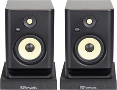 Pair of (2) Acoustic Foam Isolation Pads for Studio Monitors, Fits 6.5″ Speakers