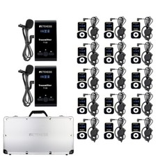 Retekess T130 Wireless Microphone Tour Guide System 2Transmitter 15Receiver Case