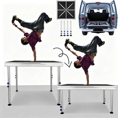 4x4FT Portable Stage 1650lbs for Weddings/Bars/Shows Adjustable 24-40 Anti-Slip