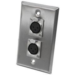Seismic Audio – Stainless Steel Wall Plate – Dual XLR Female Connectors