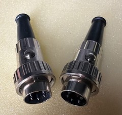2 Vintage Preh 5 Pin Male Locking DIN Plug, 240 Twist-Lock, Fender Rhodes, NOS