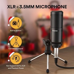 Compact All-in-One Podcast Set with 3.5mm Mic for Live Streaming & Recording