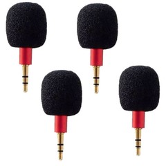 4PC Red Mini 3.5mm Jack Stereo Voice Mic Microphones Three Pole For Recorder