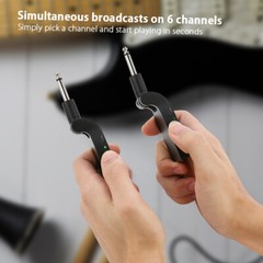2.4G Wireless Guitar System Transmitter Receiver 6 Channels Rechargeable Y7M3