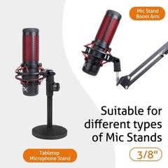 Microphone Mount Adapter for HyperX QuadCast 3/8″ Boom Arm Mount Adapter