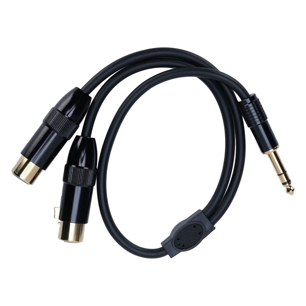 Dual XLR Female To 1/4 Inch 6.35mm Male Stereo Y Splitter Cable 1.6FT PVC D WPMU